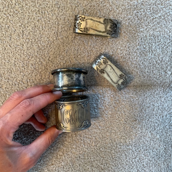 Antique Sterling Silver Napkin Holder Set